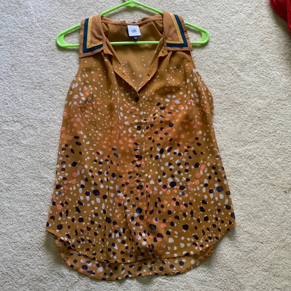 Cabi sheer sleeveless blouse